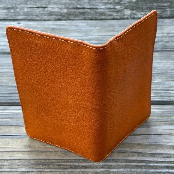 Leather Passport Holder Handmade Mustard Genuine Leather Bi Fold Travel Wallet - Picture 10 of 12